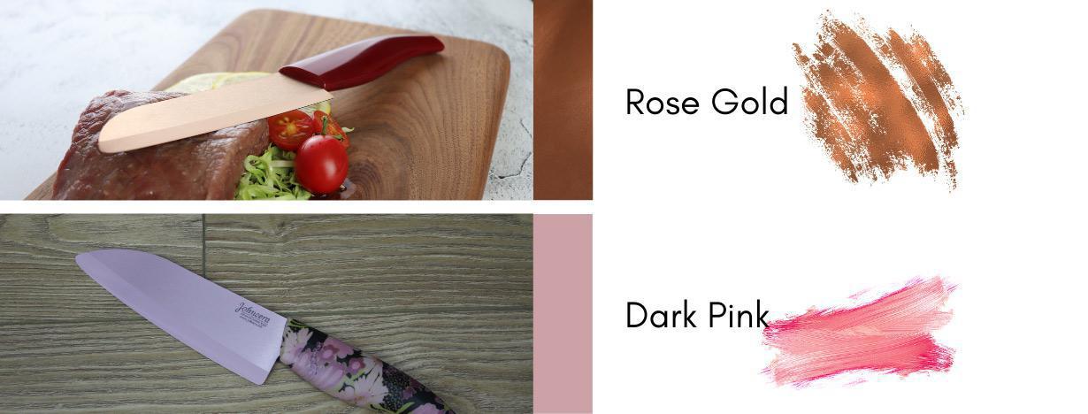 rose gold knife dark pink knife