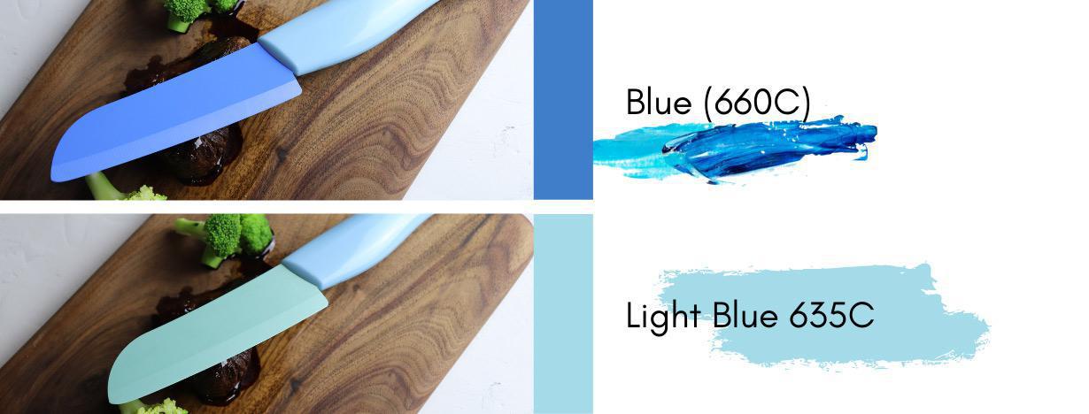 blue color knife light color ceramic knife 