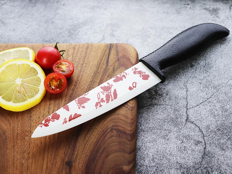 Ceramic Kitchen Knife with Decal Patterns